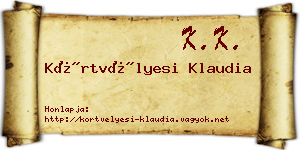 Körtvélyesi Klaudia névjegykártya