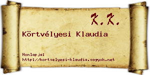 Körtvélyesi Klaudia névjegykártya
