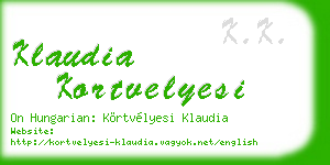 klaudia kortvelyesi business card
